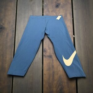 Nike Tight Fit High Rise Full Length Women's Size 4X Blue Leggings FB3100-042